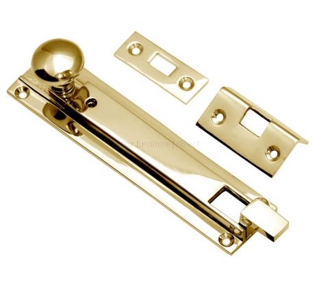 Polished Brass Cranked Locking Bolt 152x36mm