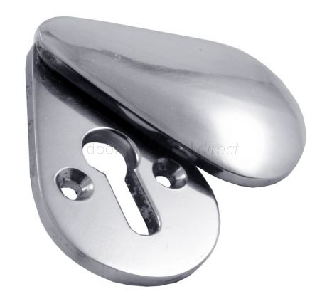 Chrome Pear Drop Covered Escutcheon 44x25mm
