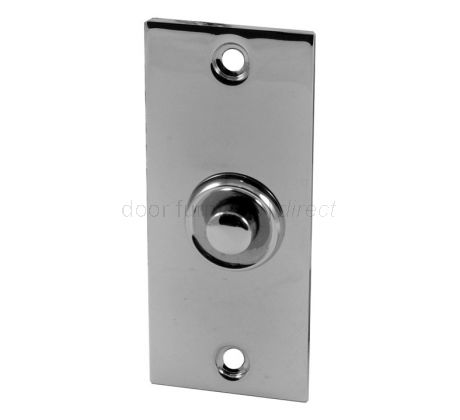 Polished Chrome Flat Bell Push 76x32mm