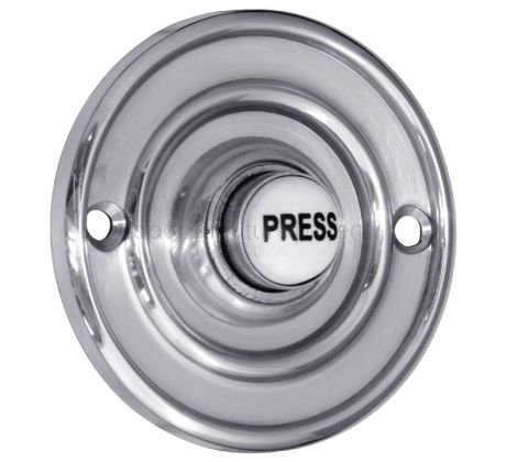 Polished Chrome Circular Bell Push with China Press 60mm