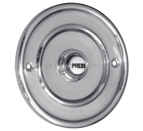 Polished Chrome Circular Bell Push with China Press 100mm