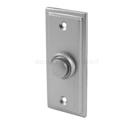 Satin Chrome Stepped Edge Bell Push 76x32mm