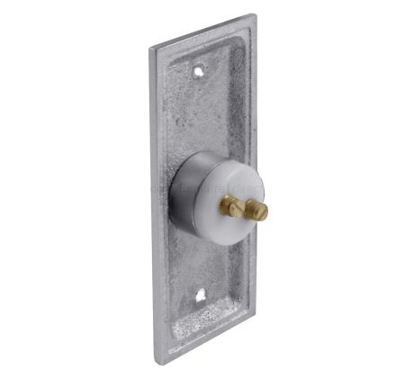 Satin Chrome Stepped Edge Bell Push 76x32mm