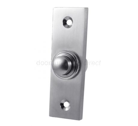 Satin Chrome Profile Bell Push 73x23mm