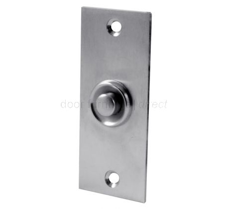 Satin Chrome Flat Bell Push 76x32mm