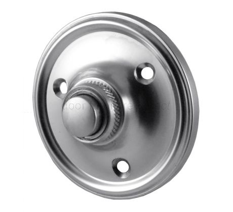 Satin Chrome Circular Bell Push 60mm