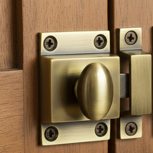 Antique Brass Cupboard Catch 57x41mm