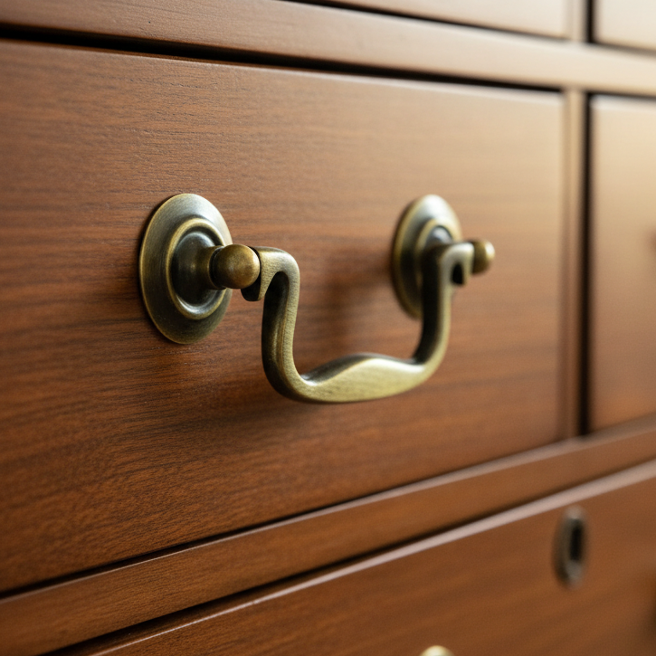 Antique Brass Swan Neck Handle 89mm