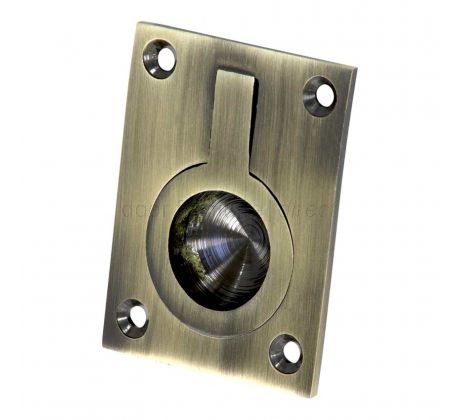 Antique Brass Flush Ring 54x38mm