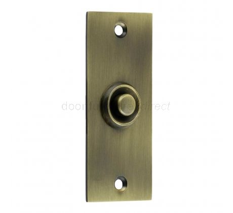 Antique Brass Flat Bell Push 76x32mm