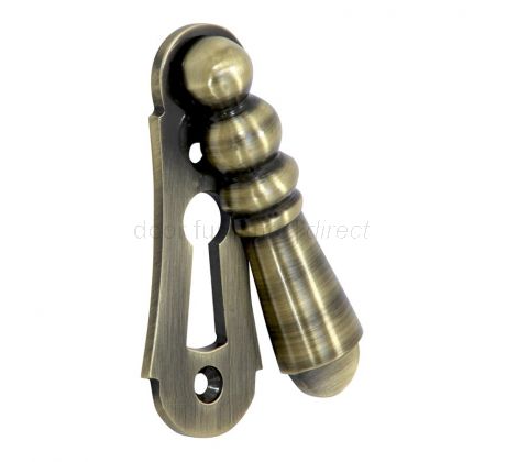 Antique Brass Lady Style Covered Escutcheon Large 71x25mm