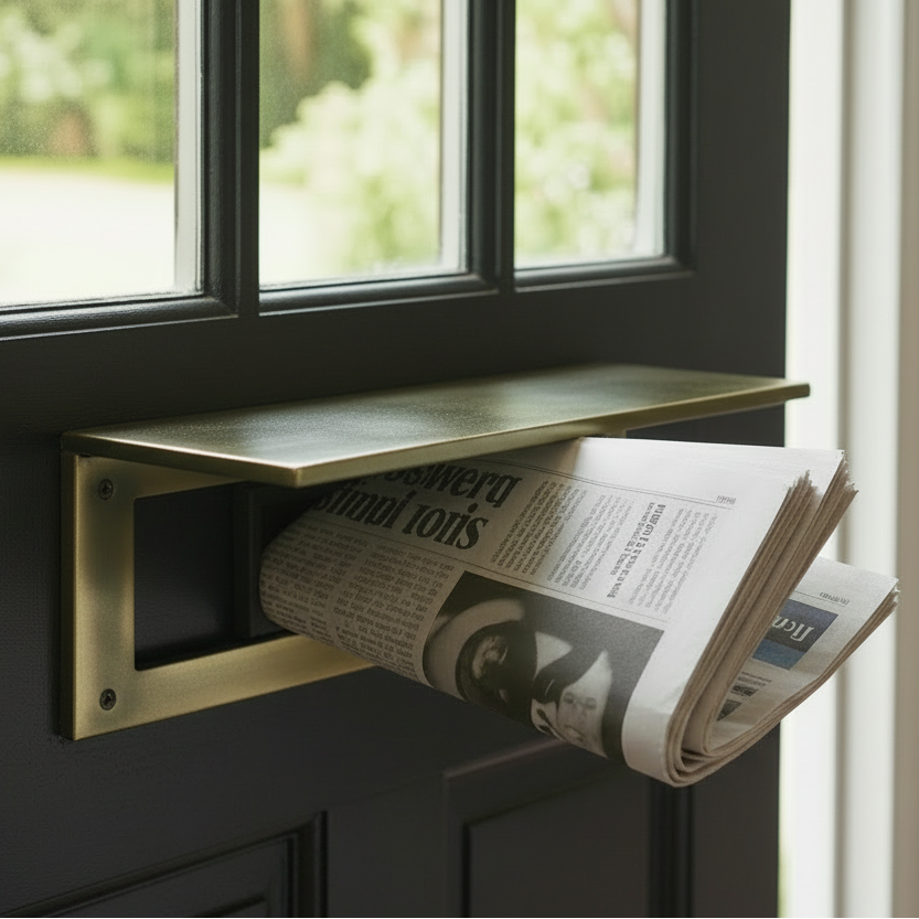 Antique Brass Internal Tidy with Draught Excluder 260x88mm