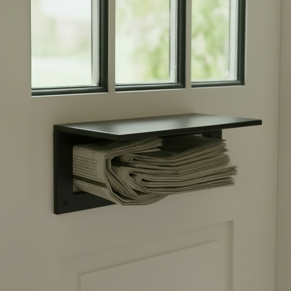 Matt Black Internal Tidy with Draught Excluder 315x115mm