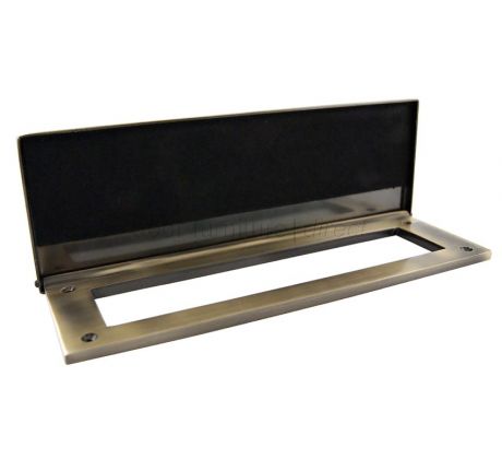 Antique Brass Internal Tidy with Draught Excluder 315x115mm