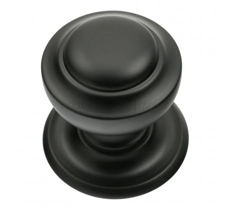 Matt Black Tiered Centre Door Knob 73mm