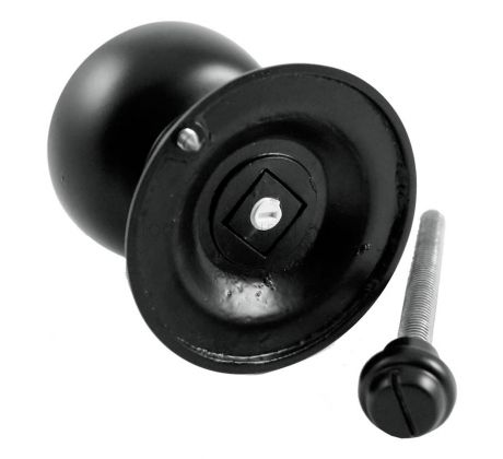 Matt Black Tiered Centre Door Knob 73mm