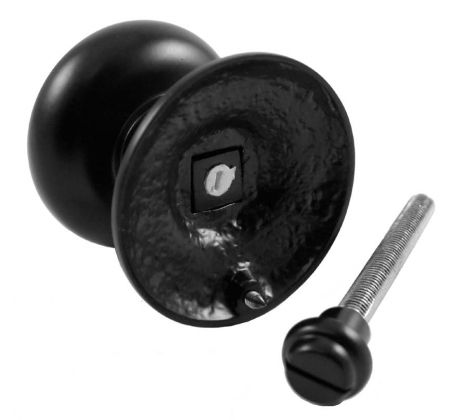 Matt Black Princess Centre Door Knob 73mm