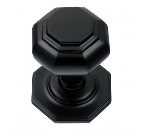 Matt Black Octagonal Centre Door Knob 66mm