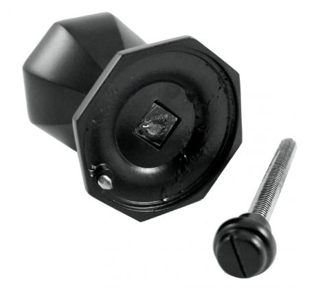 Matt Black Octagonal Centre Door Knob 66mm