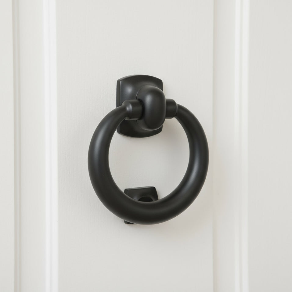 Matt Black Ring Door Knocker 120mm