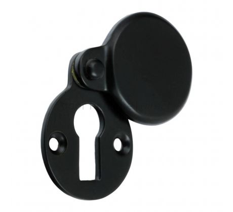 Matt Black Heavy Covered Escutcheon 42x33mm