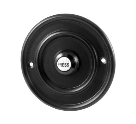 Matt Black Circular Bell Push with China Press 76mm
