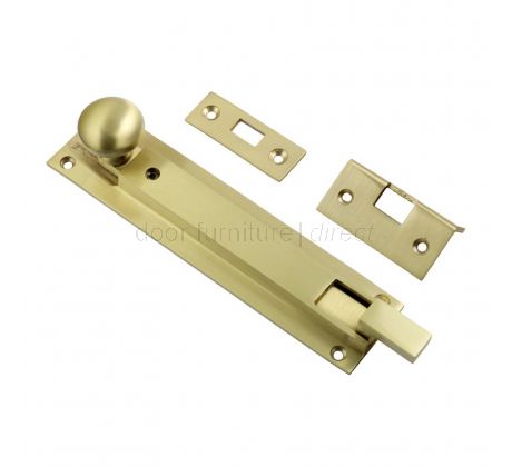 Satin Brass Cranked Locking Bolt 152x36mm
