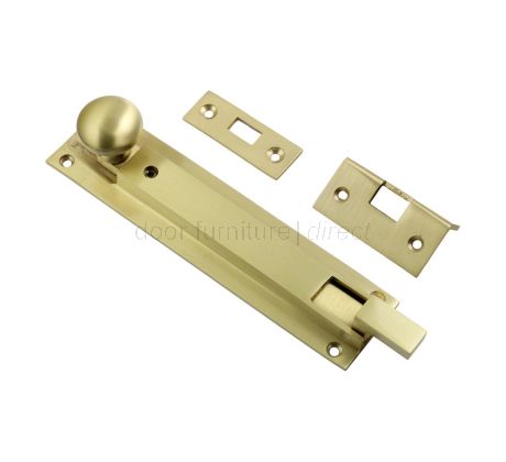 Satin Brass Cranked Locking Bolt 205x39mm