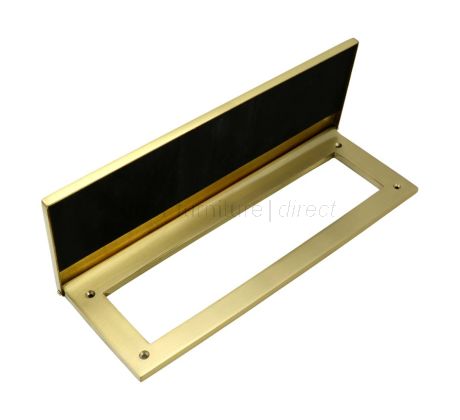 Satin Brass Internal Tidy with Draught Excluder 260x88mm
