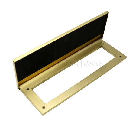 Satin Brass Internal Tidy with Draught Excluder 310x115mm