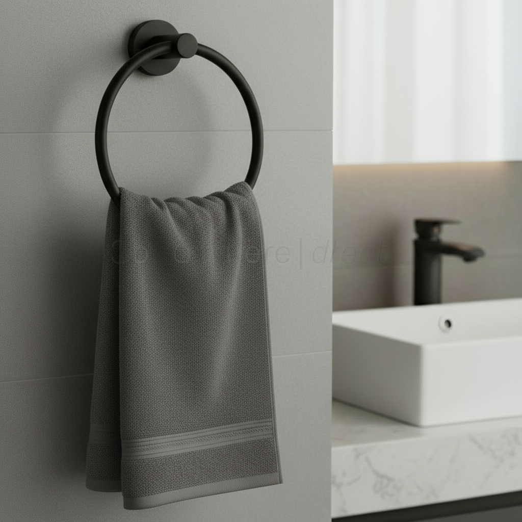 Bond Matt Black Towel Ring