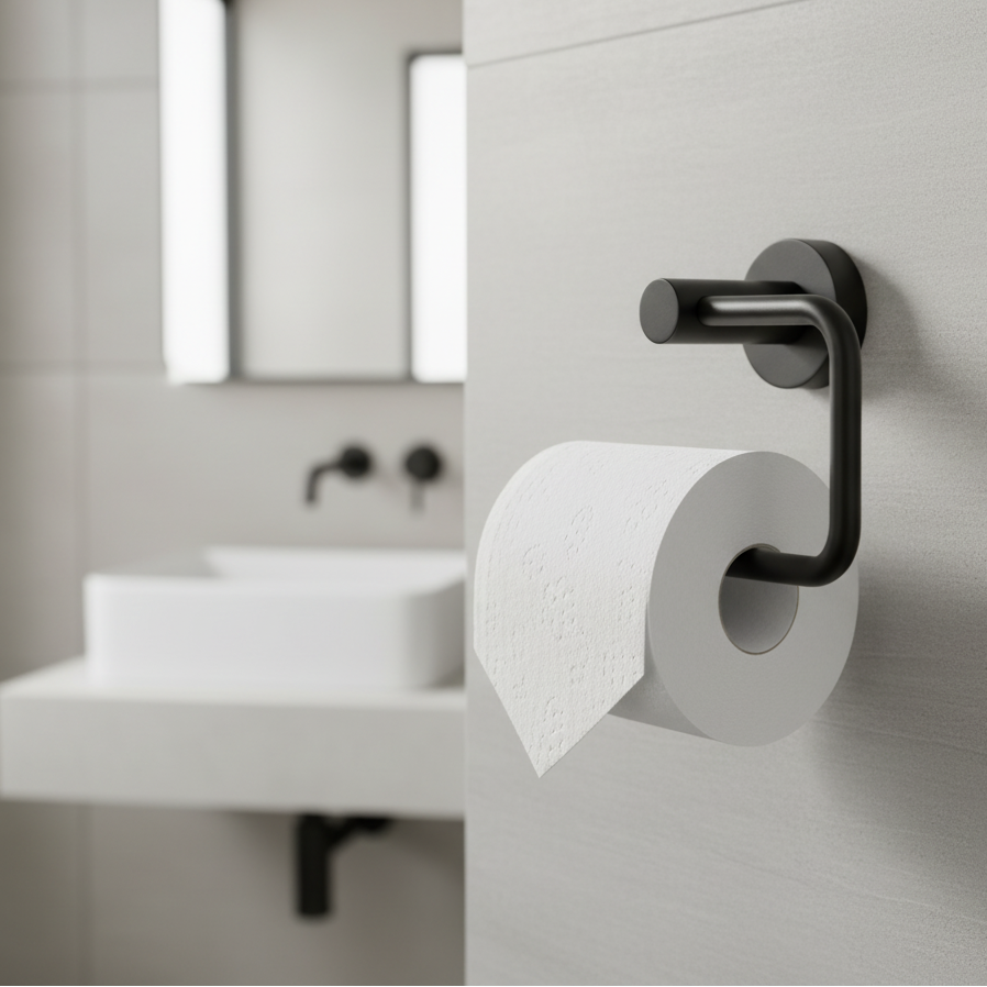 Bond Matt Black Toilet Roll Holder