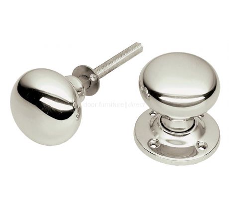 Polished Nickel Mushroom Rim Knobs 50mm