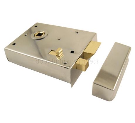 Polished Chrome Rim Latch with Locking Snib 4x3in