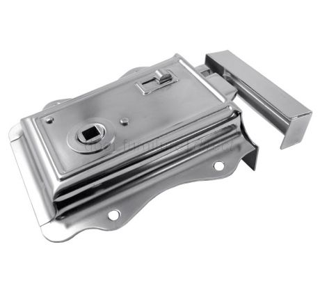 Bright Chrome Fancy Rim Latch with Slide Latch 125x20mm