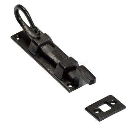 Blacksmith Black Shepherds Crook Cranked Door Bolt 6in