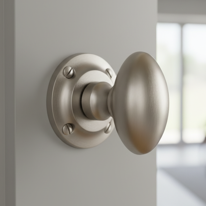 Suffolk Satin Nickel Oval Mortice Door Knobs
