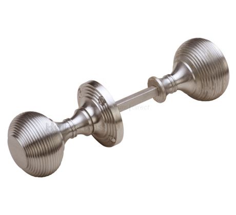 Satin Nickel Reeded Rim Door Knobs 60mm