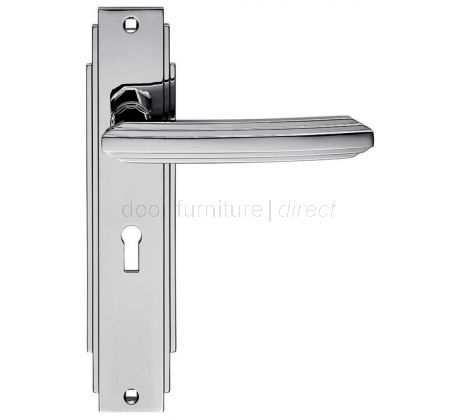 Polished Chrome Art Deco Lock Door Handles