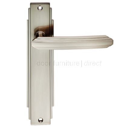 Satin Nickel Art Deco Latch Door Handles