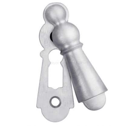 Delamain Large Covered Satin Chrome Escutcheon 73x23mm