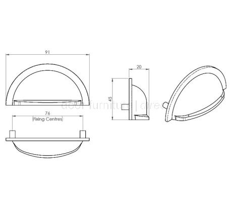 Satin Copper Oxford Drawer Pull 76mm