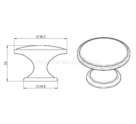 Satin Copper Oxford Cupboard Knob 38mm