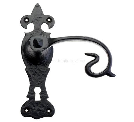 Foxcote Foundries Iron Scroll Lock Door Handles FF311