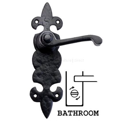 Foxcote Foundries Fleur de Lys Bathroom Door Handles FF613