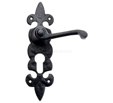 Foxcote Foundries Fleur de Lys EURO PROFILE Door Handles FF611EP