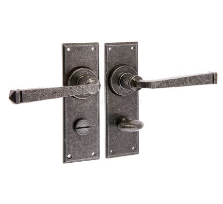 Valley Forge Pewter Bathroom Door Handles VF100B