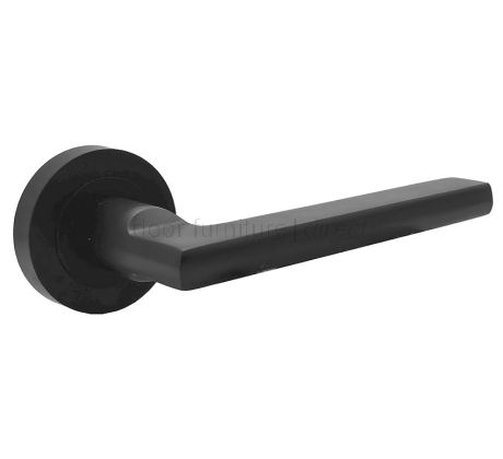 Jedo JV600 Matt Black Jet Lever on Rose Door Handles