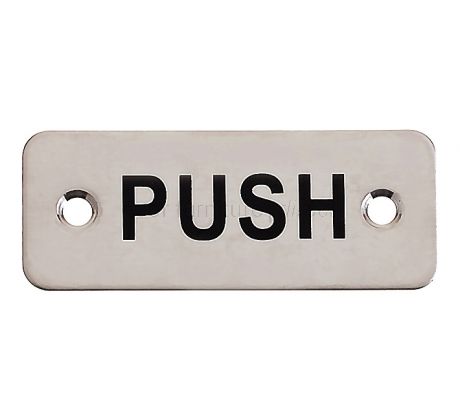 Satin Stainless Steel Door PUSH Sign 75x30mm