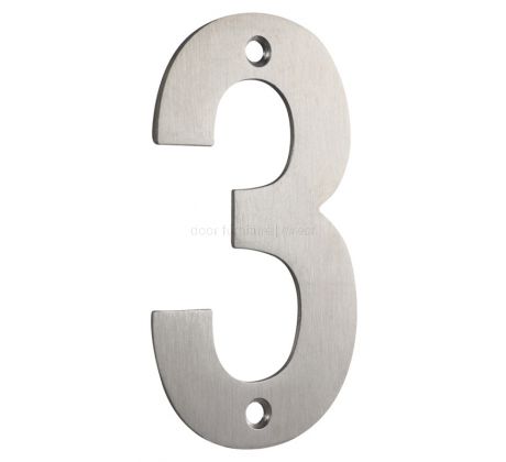 Satin Stainless Steel 75mm Numerals 0-9